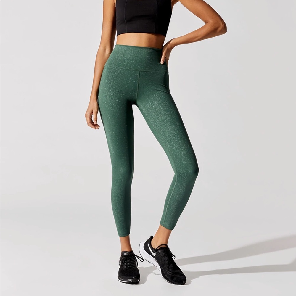 NWT Carbon38 Shine Powder 7/8 Legging - M - Shine Powder Evergreen